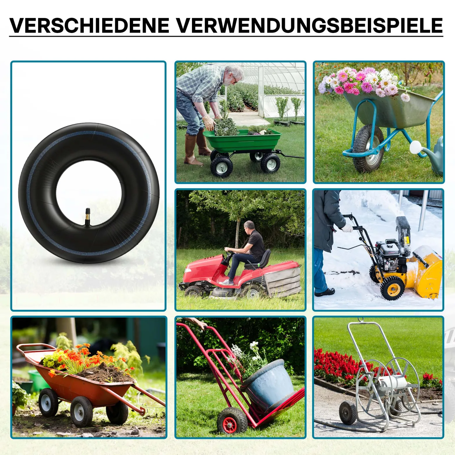 Wiltec Schlauch Luftschlauch für Rasenmäherreifen TR13 13x5.00-6 Rasentraktor Aufsitzmäher