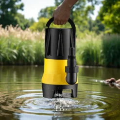 Wiltec Schmutzwasserpumpe mit Sensor 400 W, Tauchpumpe Schmutzwasser mit 2 Modi, Wasserpumpe 8500 l/h, Brunnenpumpe 5 m Förderhöhe & 5 m Tiefe