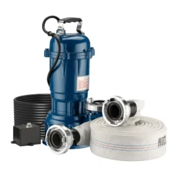 Wiltec Schmutzwasserpumpe 1100 W Tauchpumpe mit 30.000 l/h Fördermenge inkl. 20 m Schlauch Pumpe