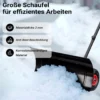 Wiltec Schneeschieber mit Rädern 74 x 43 cm, Schneeschaufel aus Stahl, korrosionsbeständige Schneeschippe, Schneehexe für Schneeräumung