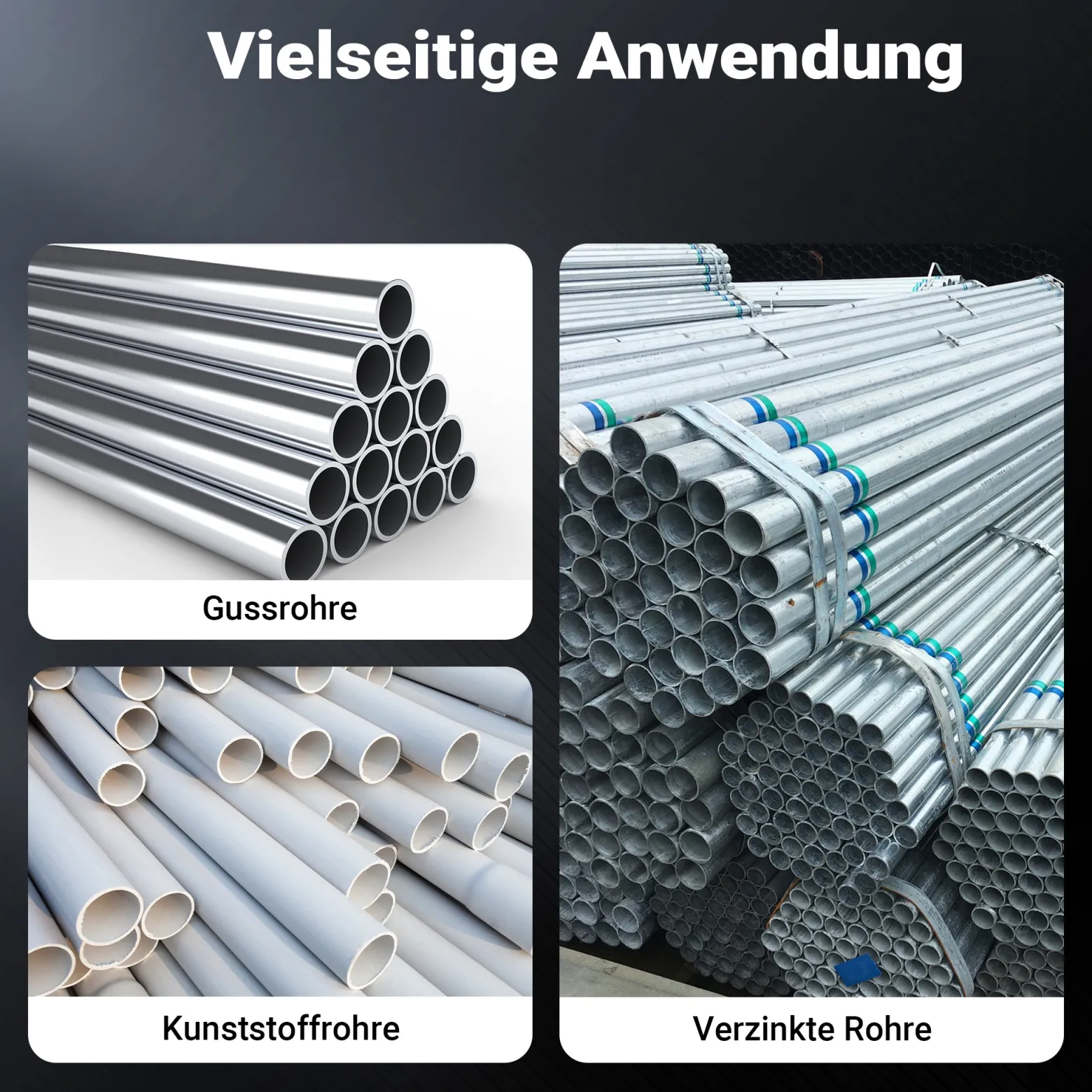 Wiltec Schneidkluppe 9-tlg. Set aus Stahl, Gewindeschneider mit 6 Schneidköpfen, Schneideisen mit Ratschenverlängerung, Rohrschneider mit Koffer