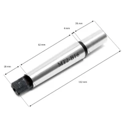 Wiltec Schnellspannbohrfutter MK2-B16 mit 16mm Spannbereich und integriertem Morsekegel Bohrfutter für Bohrmaschine Fräsmaschine Drehmaschine