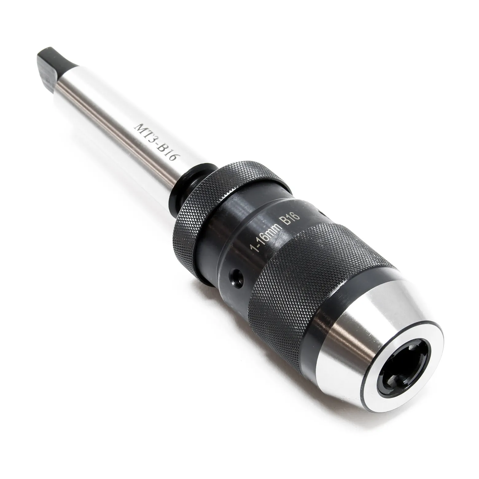 Wiltec Schnellspannbohrfutter MK3-B16 mit 16mm Spannbereich und integriertem Morsekegel Bohrfutter für Bohrmaschine Fräsmaschine Drehmaschine