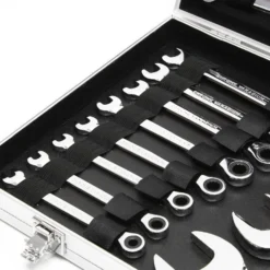 Wiltec Schraubenschlüssel Set 22-teilig Maulschlüssel 6-32mm im praktischen Koffer, Ringschlüssel, Schraubendreher Set