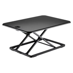 Wiltec Schreibtischaufsatz 67x47cm höhenverstellbarer Steh-Sitz Schreibtisch für Laptop und Monitor