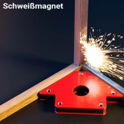 Wiltec Schweißmagnet mit 32 kg Haftkraft, 190 x 120 x 26 mm Schweißwinkel mit 45°, 90° und 135°, Schweißzubehör Magnetwinkel hält Werkstücke zusammen