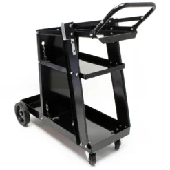 Wiltec Schweißwagen 765 x 745 x 385 mm aus Stahlblech, Werkstattwagen als Schweißmobil, Schweißgerätewagen auf Rollen, Flaschenwagen mit 3 Ablagen