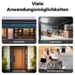 Wiltec Schwellenrampe bis 50 t, Rampe aus robustem Gummi 1130 x 240 x 25 mm, gelbe Reflexionsbänder und Schraubrillen, Auffahrrampe für Pkw, Motorrad, Rollstuhl oder Lkw