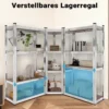 Wiltec Schwerlast Eckregal 164x150x160cm, 700 kg Gesamtlast, Steckregal verzinkt aus Stahl, Lastenregal mit 4 Ablagen, Werkstattregal