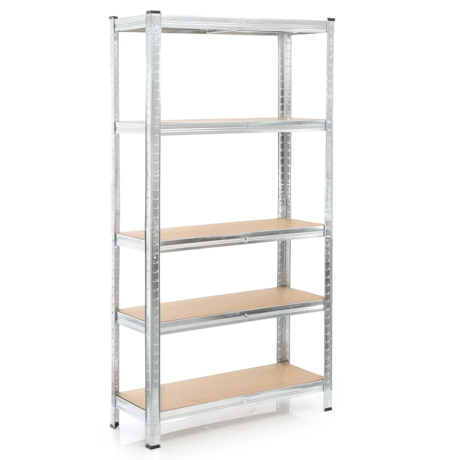 Wiltec Schwerlastregal 90x45x180cm, Gesamtlast 875kg, Steckregal verzinkt aus Stahl, Lastenregal mit 5 Ablagen, Werkstattregal