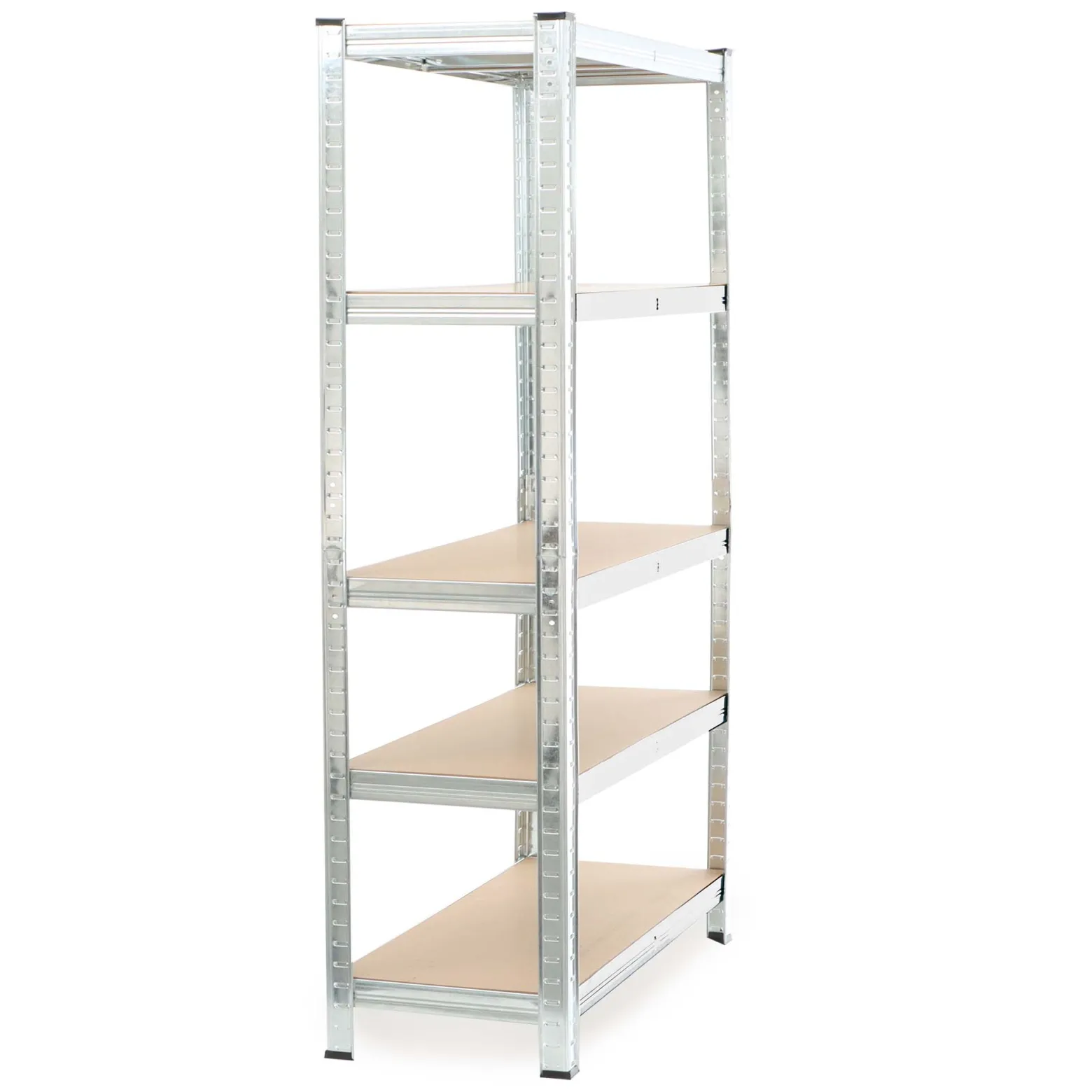 Wiltec Schwerlastregal 90x45x180cm, Gesamtlast 875kg, Steckregal verzinkt aus Stahl, Lastenregal mit 5 Ablagen, Werkstattregal