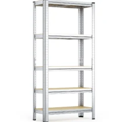 Wiltec Schwerlastregal 180x90x30cm, Gesamtlast 875kg, Steckregal verzinkt aus Stahl, Lastenregal mit 5 Ablagen, Werkstattregal