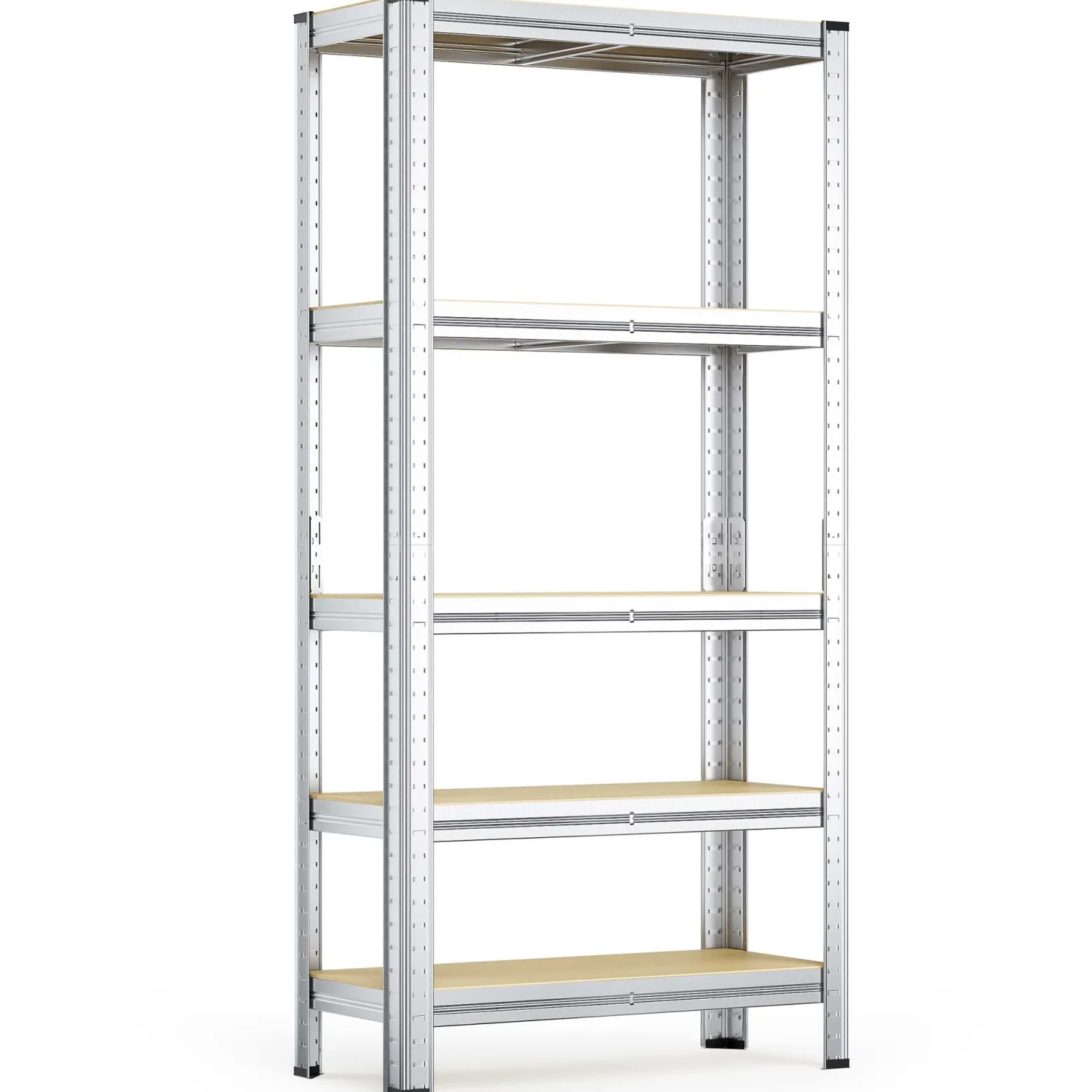 Wiltec Schwerlastregal 180x90x30cm, Gesamtlast 875kg, Steckregal verzinkt aus Stahl, Lastenregal mit 5 Ablagen, Werkstattregal