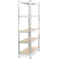 Wiltec Schwerlastregal 90x40x180cm, Gesamtlast 875kg, Steckregal verzinkt aus Stahl, Lastenregal mit 5 Ablagen, Werkstattregal