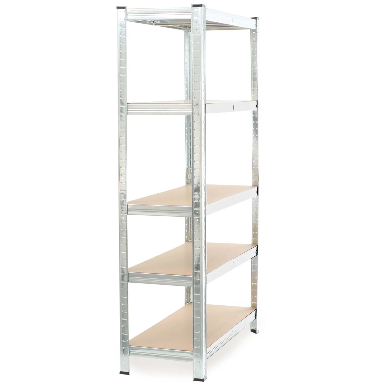 Wiltec Schwerlastregal 90x40x180cm, Gesamtlast 875kg, Steckregal verzinkt aus Stahl, Lastenregal mit 5 Ablagen, Werkstattregal