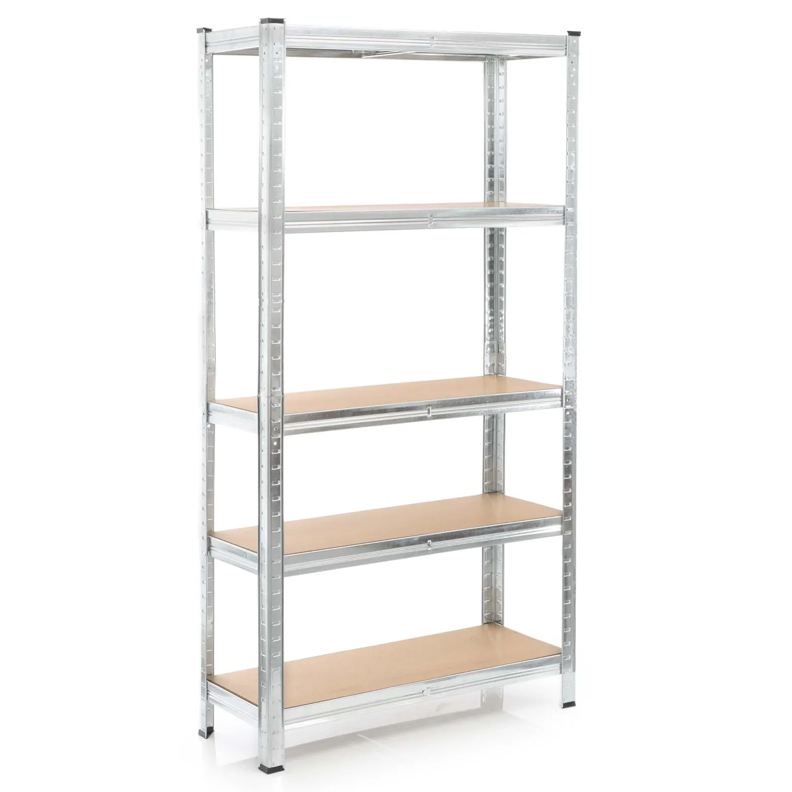 Wiltec Schwerlastregal 90x40x180cm, Gesamtlast 875kg, Steckregal verzinkt aus Stahl, Lastenregal mit 5 Ablagen, Werkstattregal