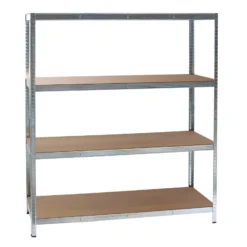 Wiltec Schwerlastregal 160x60x180cm, 175kg/Ablage, Steckregal verzinkt aus Stahl, Lastenregal mit 4 Ablagen, Werkstattregal