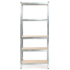 Wiltec Schwerlastregal 75x30x174cm, Gesamtlast 875kg, Steckregal verzinkt aus Stahl, Lastenregal mit 5 Ablagen, Werkstattregal