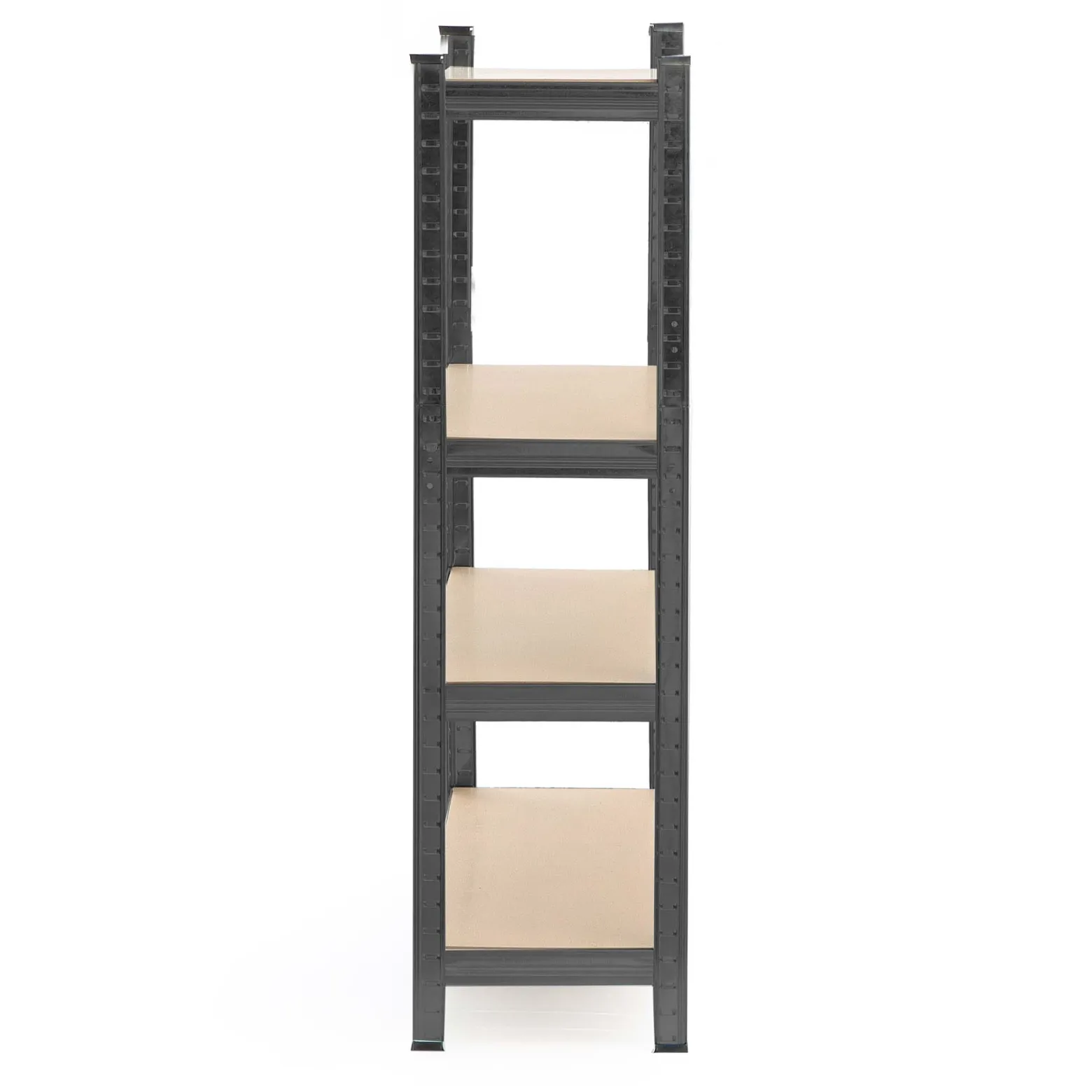 Wiltec Schwerlastregal 160x60x180cm, 175kg/Ablage, Steckregal schwarz aus Stahl, Lastenregal mit 4 Ablagen, Werkstattregal