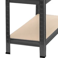 Wiltec Schwerlastregal 160x60x180cm, 175kg/Ablage, Steckregal schwarz aus Stahl, Lastenregal mit 4 Ablagen, Werkstattregal