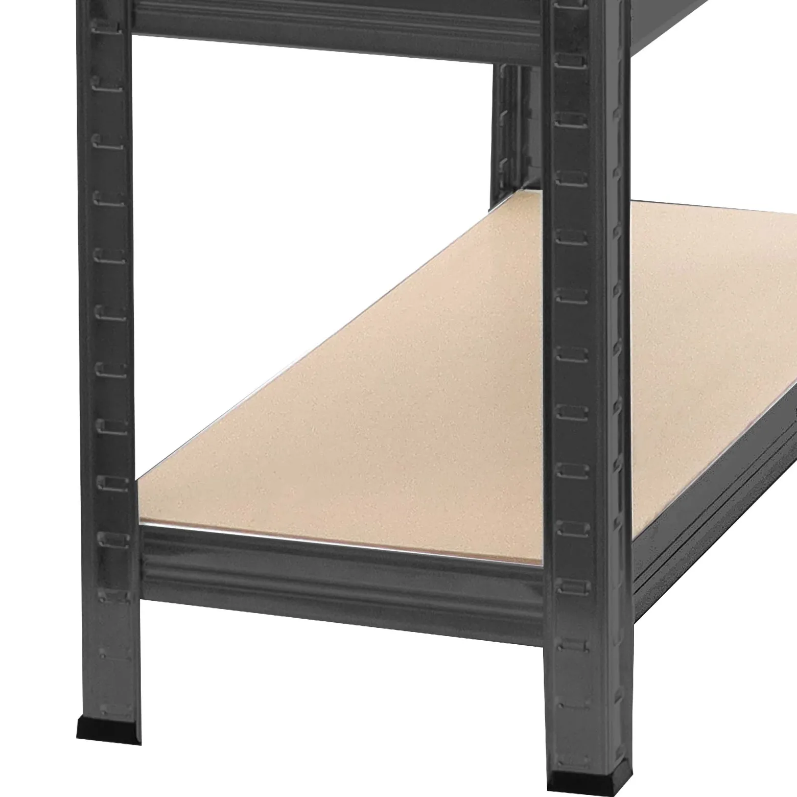 Wiltec Schwerlastregal 160x60x180cm, 175kg/Ablage, Steckregal schwarz aus Stahl, Lastenregal mit 4 Ablagen, Werkstattregal
