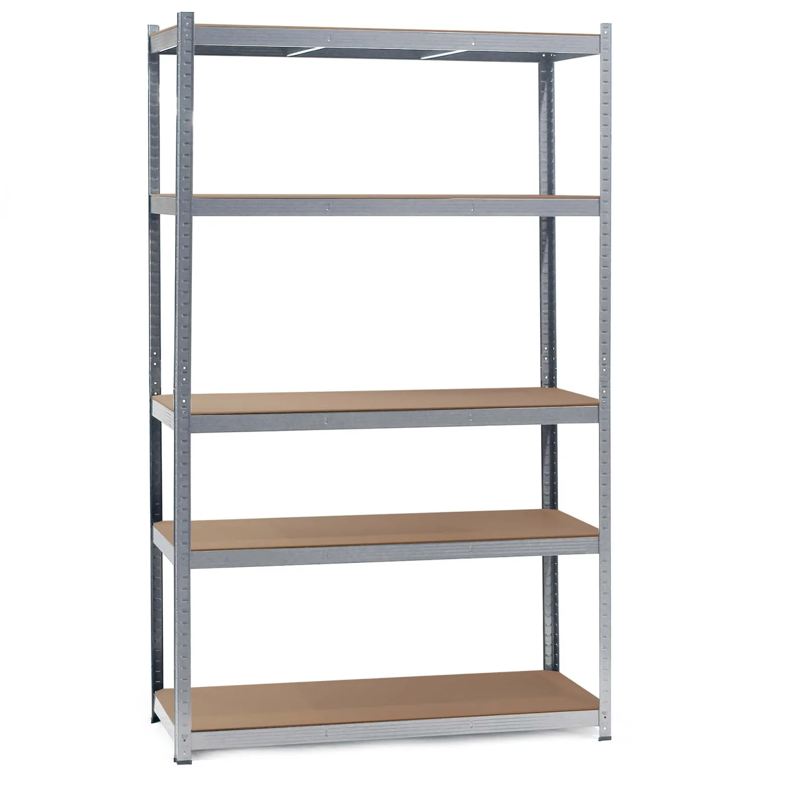 Wiltec Schwerlastregal 120x50x204cm, 200kg/Ablage, Steckregal verzinkt aus Stahl, Lastenregal mit 5 Ablagen, Werkstattregal