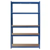 Wiltec Schwerlastregal 120x50x204cm, 200kg/Ebene, Steckregal blau, Lastenregal mit 5 Ablagen, Werkstattregal