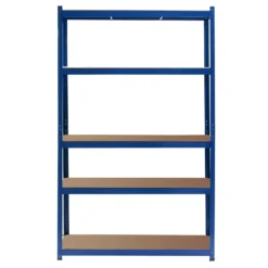 Wiltec Schwerlastregal 120x50x204cm, 200kg/Ebene, Steckregal blau, Lastenregal mit 5 Ablagen, Werkstattregal