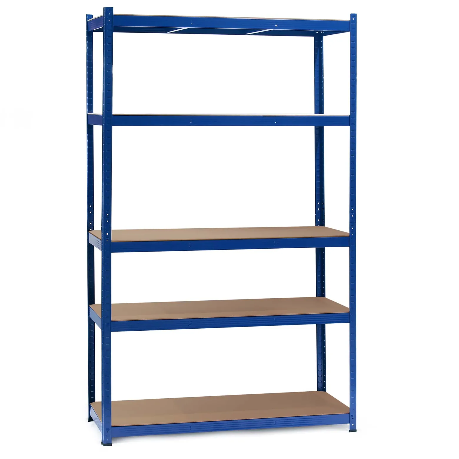Wiltec Schwerlastregal 120x50x204cm, 200kg/Ebene, Steckregal blau, Lastenregal mit 5 Ablagen, Werkstattregal