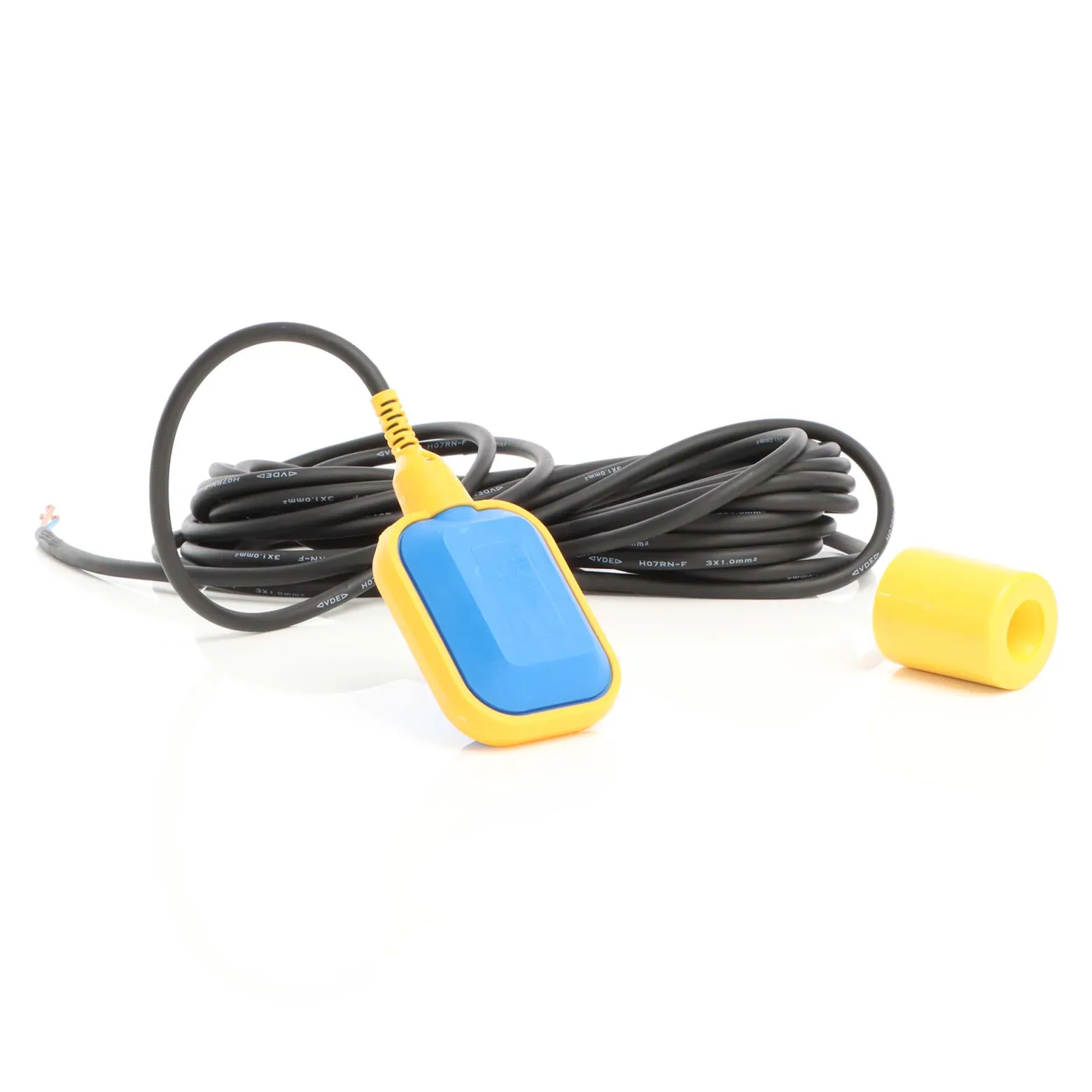 Wiltec Schwimmerschalter für Pumpen, 230VAC 16A, Pegelschalter für Tauchpumpen, Wechsler mit 10 m Kabel