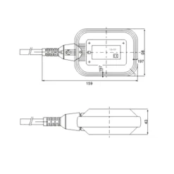 Wiltec Schwimmerschalter für Pumpen, 230VAC 16A, Pegelschalter für Tauchpumpen, Wechsler mit 2 m Kabel