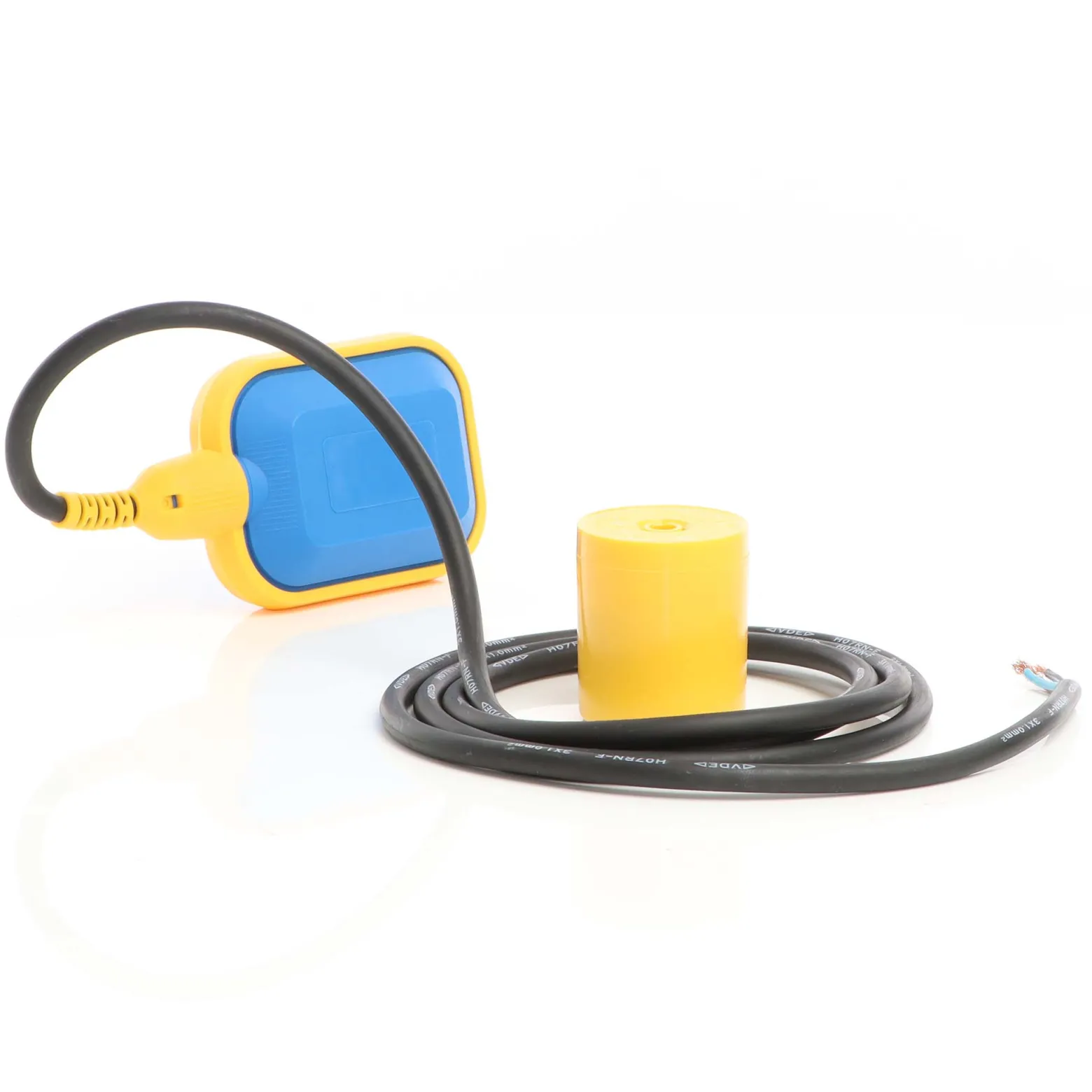 Wiltec Schwimmerschalter für Pumpen, 230VAC 16A, Pegelschalter für Tauchpumpen, Wechsler mit 2 m Kabel