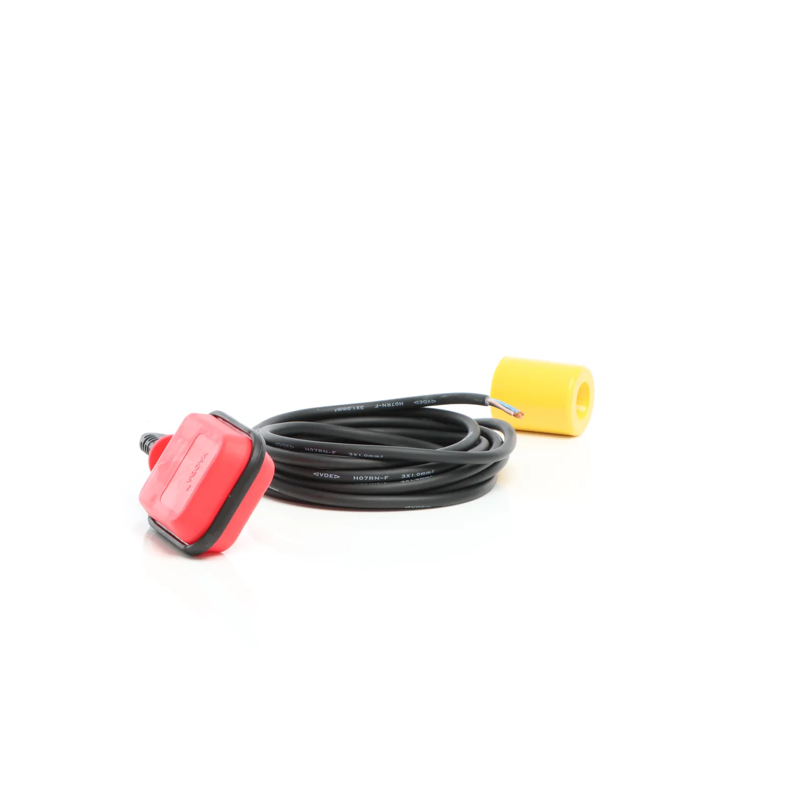 Wiltec Schwimmerschalter für Pumpen, 230VAC 16A Rund, Pegelschalter für Tauchpumpen, Wechsler mit 5 m Kabel