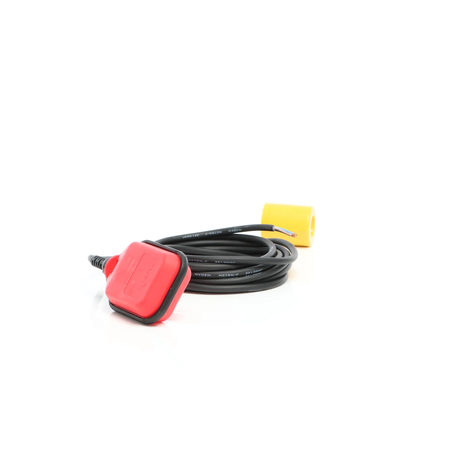 Wiltec Schwimmerschalter für Pumpen, 230VAC 16A Rund, Pegelschalter für Tauchpumpen, Wechsler mit 5 m Kabel