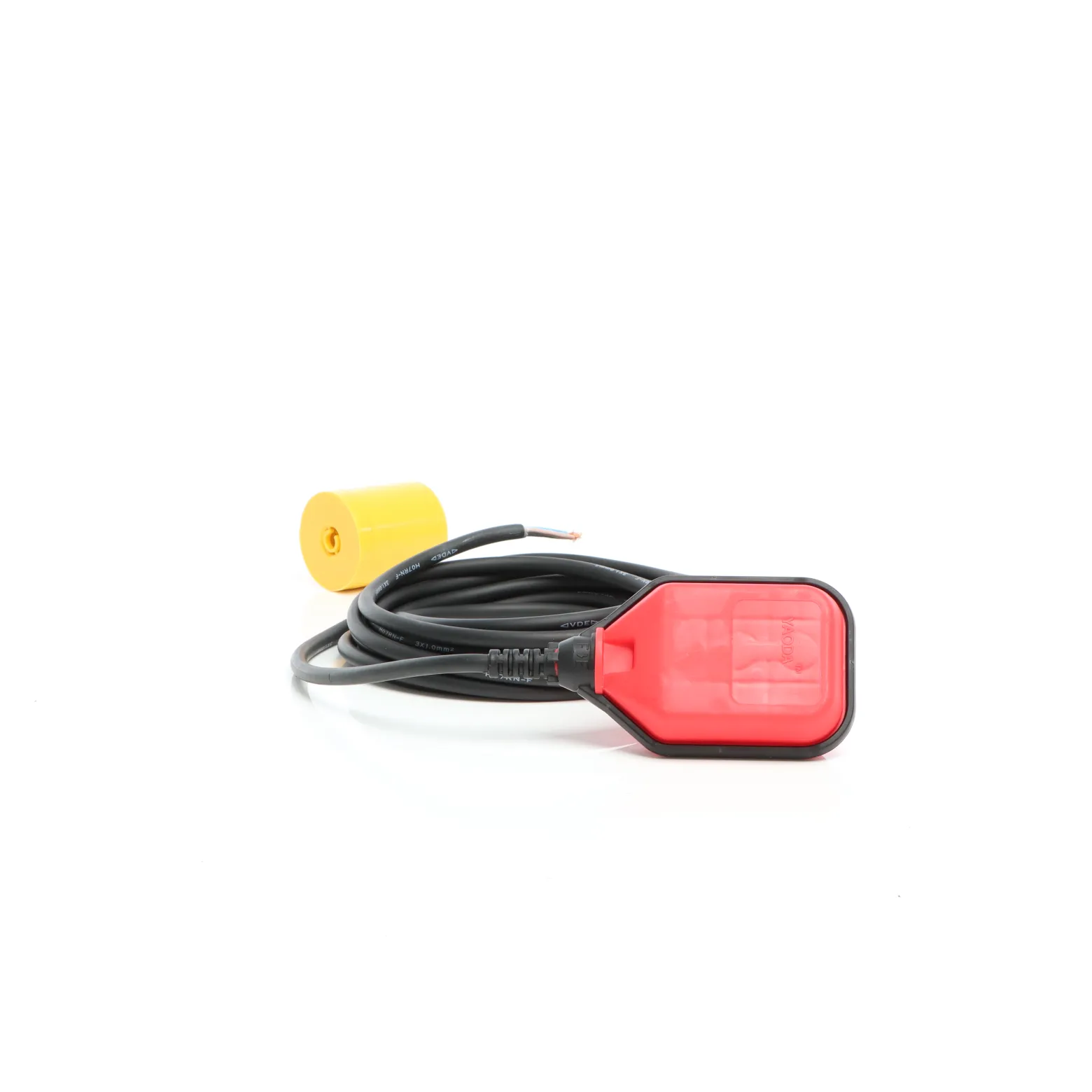 Wiltec Schwimmerschalter für Pumpen, 230VAC 16A Rund, Pegelschalter für Tauchpumpen, Wechsler mit 2 m Kabel