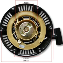 Wiltec Seilzugstarter für LIFAN 13 PS Motor – Benzinmotor Ersatzteil Seilzug Starter Handstarter – Einzylinder für Kleinmaschinen & Karts, 4-Takt Motor & OHV Ventilsteuerung