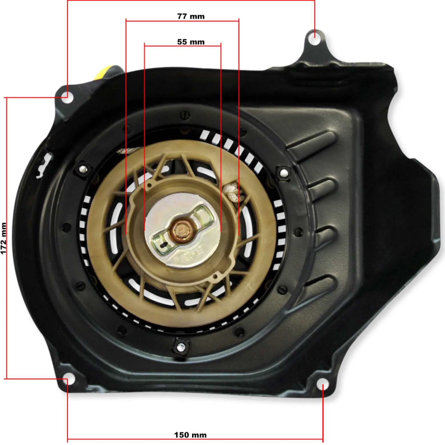 Wiltec Seilzugstarter für LIFAN 6,5 PS Motor – Benzinmotor Ersatzteil Seilzug Starter Handstarter – Einzylinder für Kleinmaschinen & Karts, 4-Takt Motor & OHV Ventilsteuerung