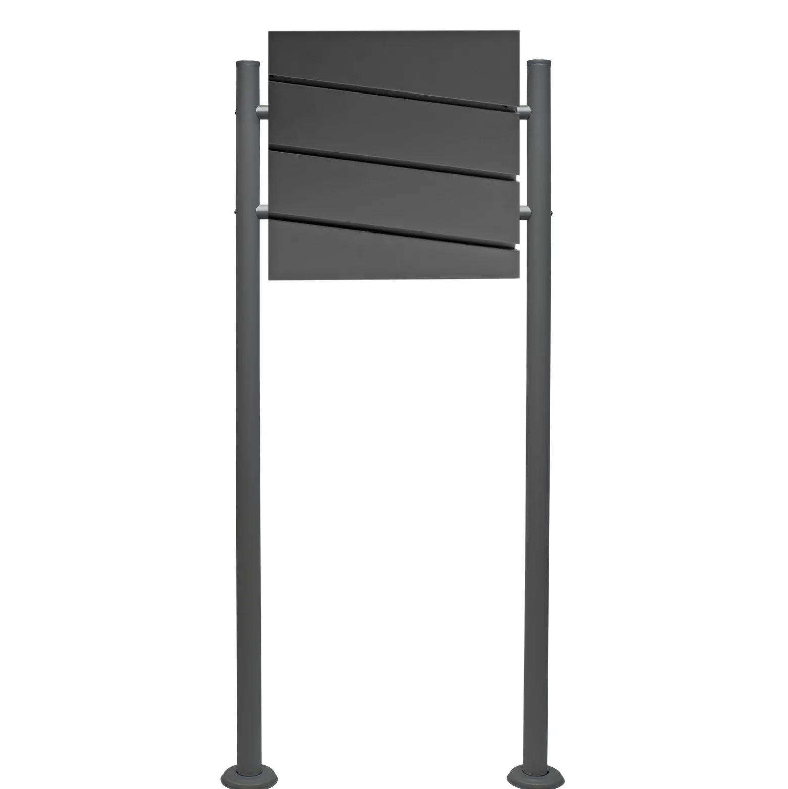 Wiltec Set Designer Briefkasten V16 Anthrazit 370 x 105 x 370 mm mit Ständer, Wandbriefkasten mit Schloss und Zeitungsrolle, Postkasten aus pulverbeschichtetem Stahl