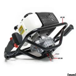 Wiltec Set Erdlochbohrer 2,2 kW 63 ccm und 300 mm Bohrschnecke, Erdbohrer mit 2 Takt Benzinmotor, Pfahlbohrer Motorerdbohrer für saubere Bohrungen