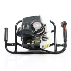 Wiltec Set Erdlochbohrer 2,2 kW 63 ccm und 200 mm Bohrschnecke, Erdbohrer mit 2 Takt Benzinmotor, Pfahlbohrer Motorerdbohrer für saubere Bohrungen