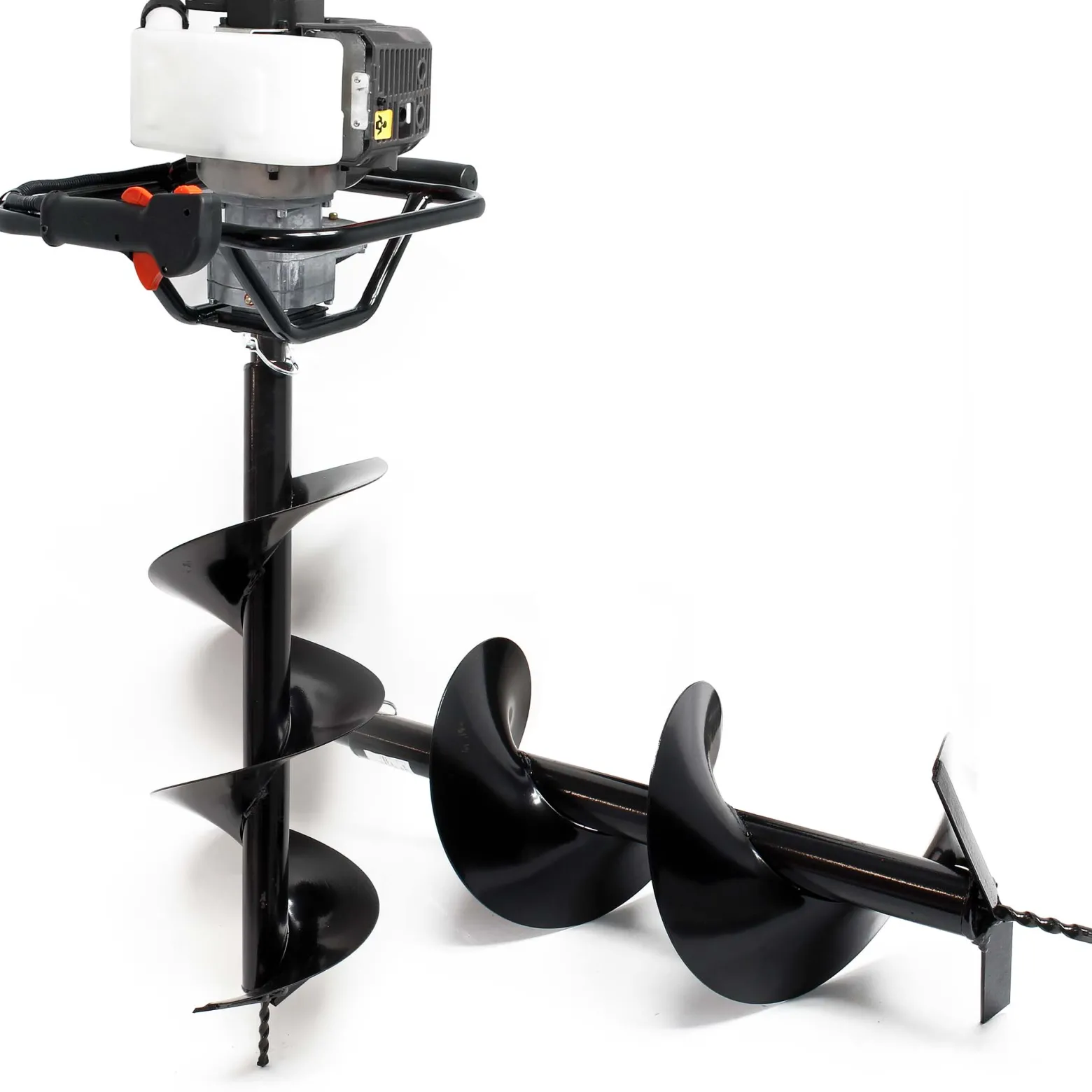 Wiltec Set Erdlochbohrer mit 1,4kW und 52cm³ Benzinmotor, inklusive 250mm und 300mm Bohrschnecken