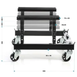 Wiltec Set 680kg ATV Quad Heber – Motorradheber Montagebock Hebebühne + Montageständer mit Rädern für Hebebühne Rollbühne bis 680 kg