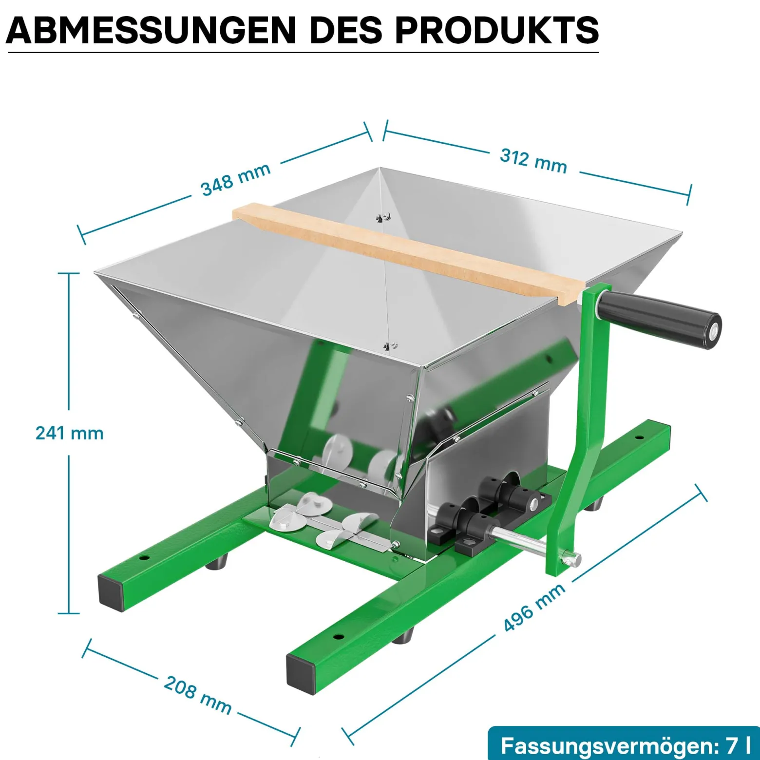 Wiltec Set 12L Obstpresse aus Buchenholz inkl. Presstuch und Obstmühle mit 7L Trichter, Zur Herstellung von Saft Wein und Maische