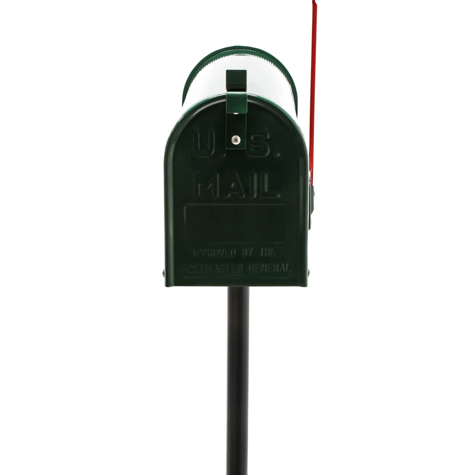 Wiltec Set US Mailbox grün 180 x 220 x 480 mm, amerikanischer Briefkasten mit Fahne, Standbriefkasten Stahl amerikanisches Design mit passendem Standfuß