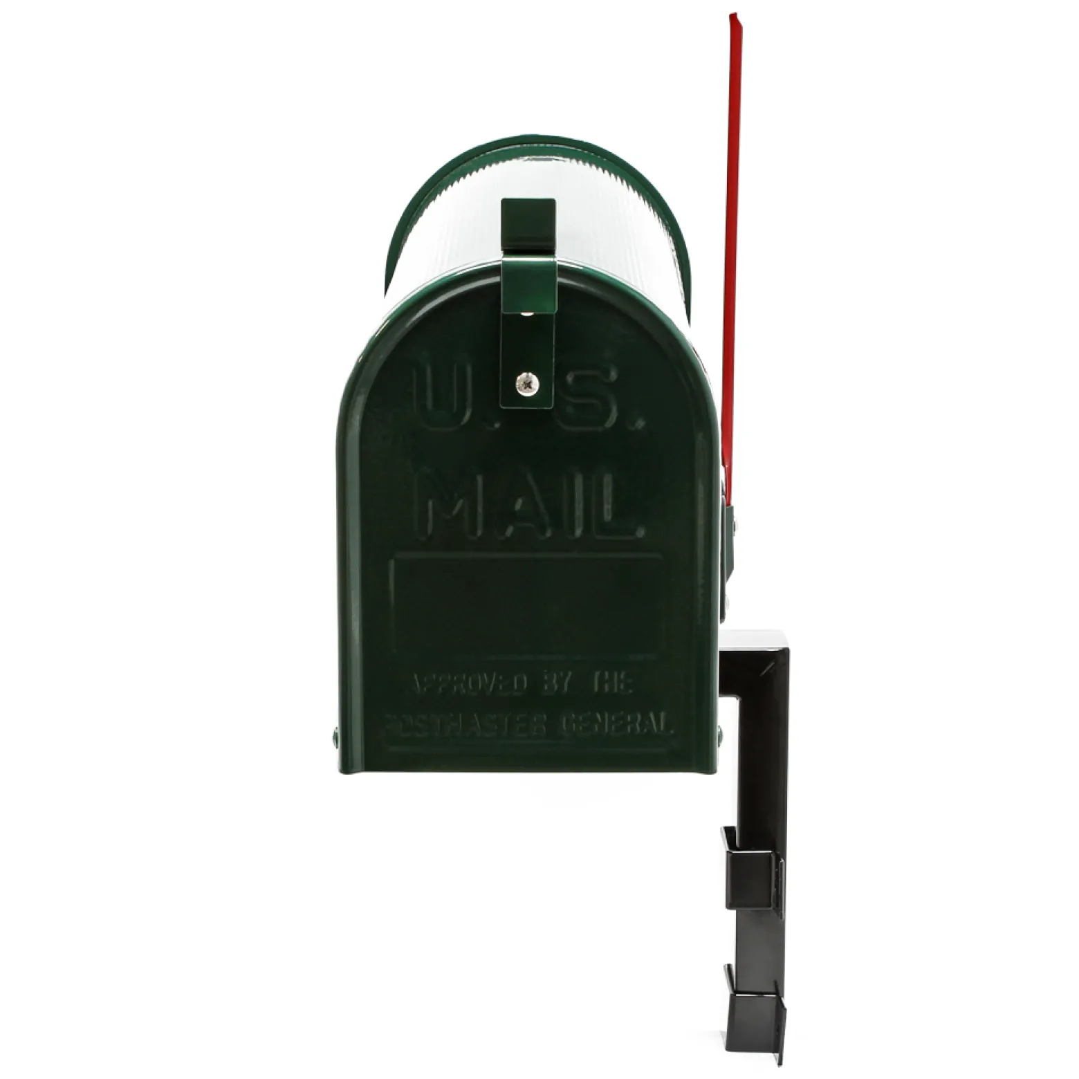 Wiltec Set US Mailbox grün 180 x 220 x 480 mm, amerikanischer Briefkasten mit Fahne, Standbriefkasten Stahl amerikanisches Design mit passender Wandhalterung