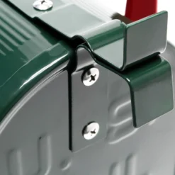 Wiltec Set US Mailbox grün 180 x 220 x 480 mm, amerikanischer Briefkasten mit Fahne, Standbriefkasten Stahl amerikanisches Design mit passender Wandhalterung