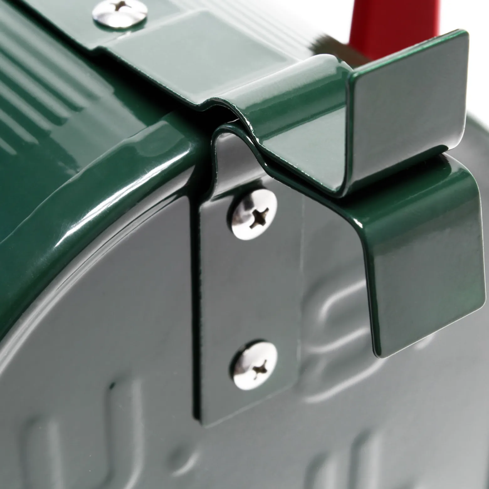 Wiltec Set US Mailbox grün 180 x 220 x 480 mm, amerikanischer Briefkasten mit Fahne, Standbriefkasten Stahl amerikanisches Design mit passender Wandhalterung