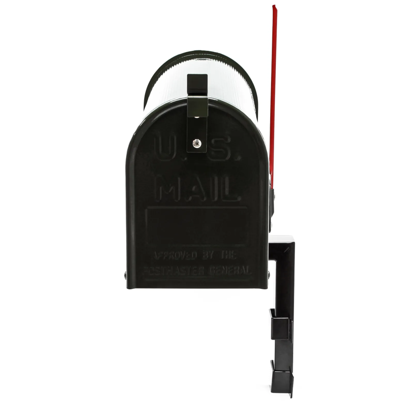 Wiltec Set US Mailbox schwarz 180 x 220 x 480 mm, amerikanischer Briefkasten mit Fahne, Standbriefkasten Stahl amerikanisches Design mit passender Wandhalterung