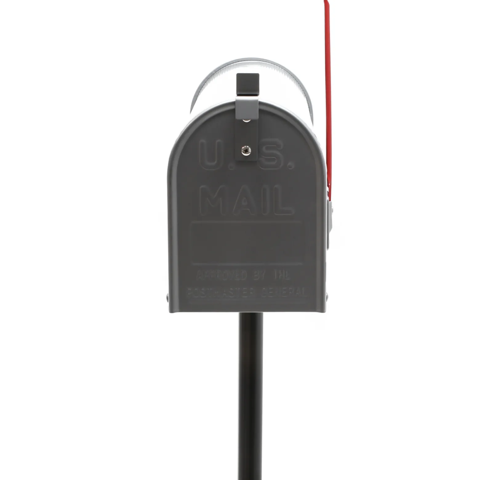 Wiltec Set US Mailbox silbergrau 180 x 220 x 480 mm, amerikanischer Briefkasten mit Fahne, Standbriefkasten Stahl amerikanisches Design mit passendem Standfuß