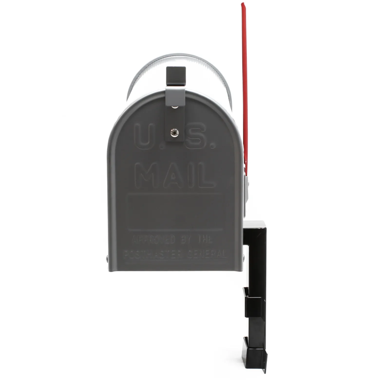 Wiltec Set US Mailbox silbergrau 180 x 220 x 480 mm, amerikanischer Briefkasten mit Fahne, Standbriefkasten Stahl amerikanisches Design mit passender Wandhalterung